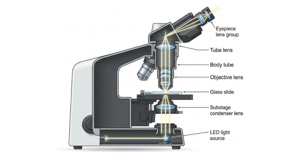 What is Microscopy? A Technical Microscopy Guide 2 (2. How a Microscope Works_) Clinical Microscope Mechanism