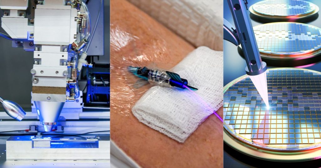 UV Laser Optics: The Optics Behind Precision UV Laser Processing 8 8. UV Laser Cutting - Powel Battery, Ultraviolet Intravenous Laser therapy, EUV lithography systems for semiconductor manufacturing